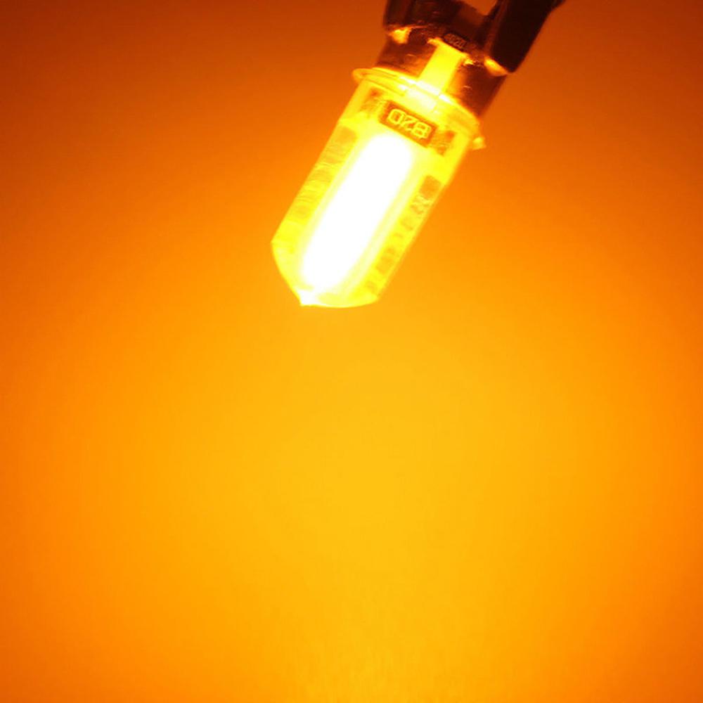 4pcs T10 194 168 W5W COB LED Car Canbus Silicone Width Side Marker License Plate Turn Clearance Lights Signal Lamp Bulb Amber Dome Lights 6