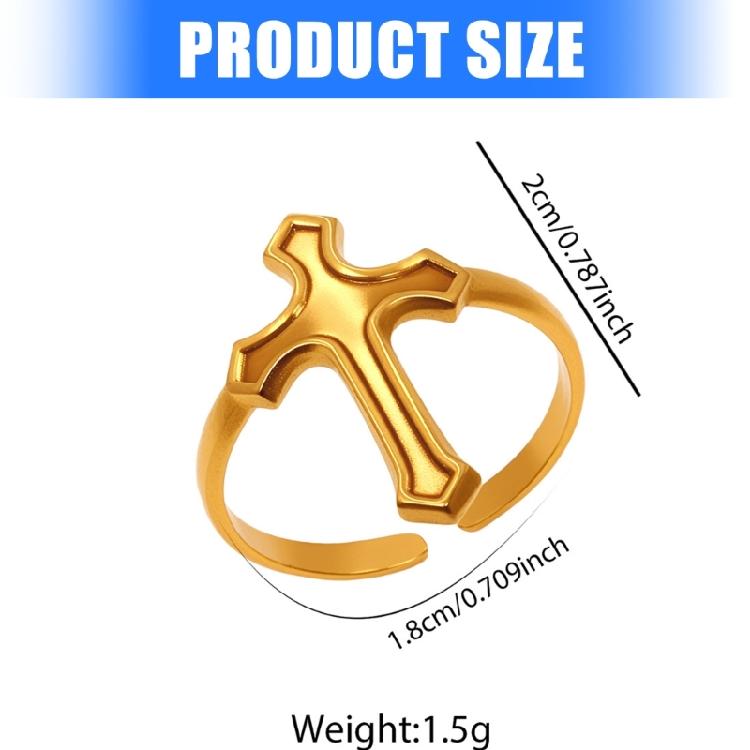 Simple Yet Stylish Adjustable Crosses Rings Stainless Steel Unisex Designs for Everyday