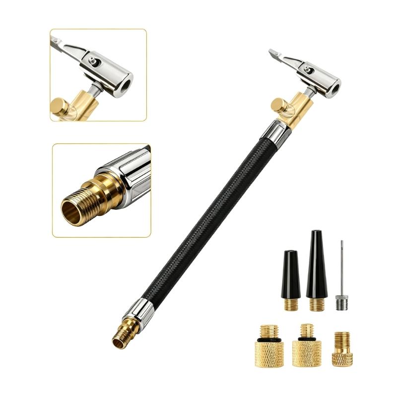 Car Tire Inflatable Pump Extension Tube Adapter Air Inflator Hose Twist Tyre Air Connection Locking Air Chuck