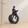 Tea Room Entryway Decor Sculpture 3D Printed Reading Figurine, Abstract Reader Statue for Home Faceless Decor, Modern Minimalist Bookshelf Desk Office