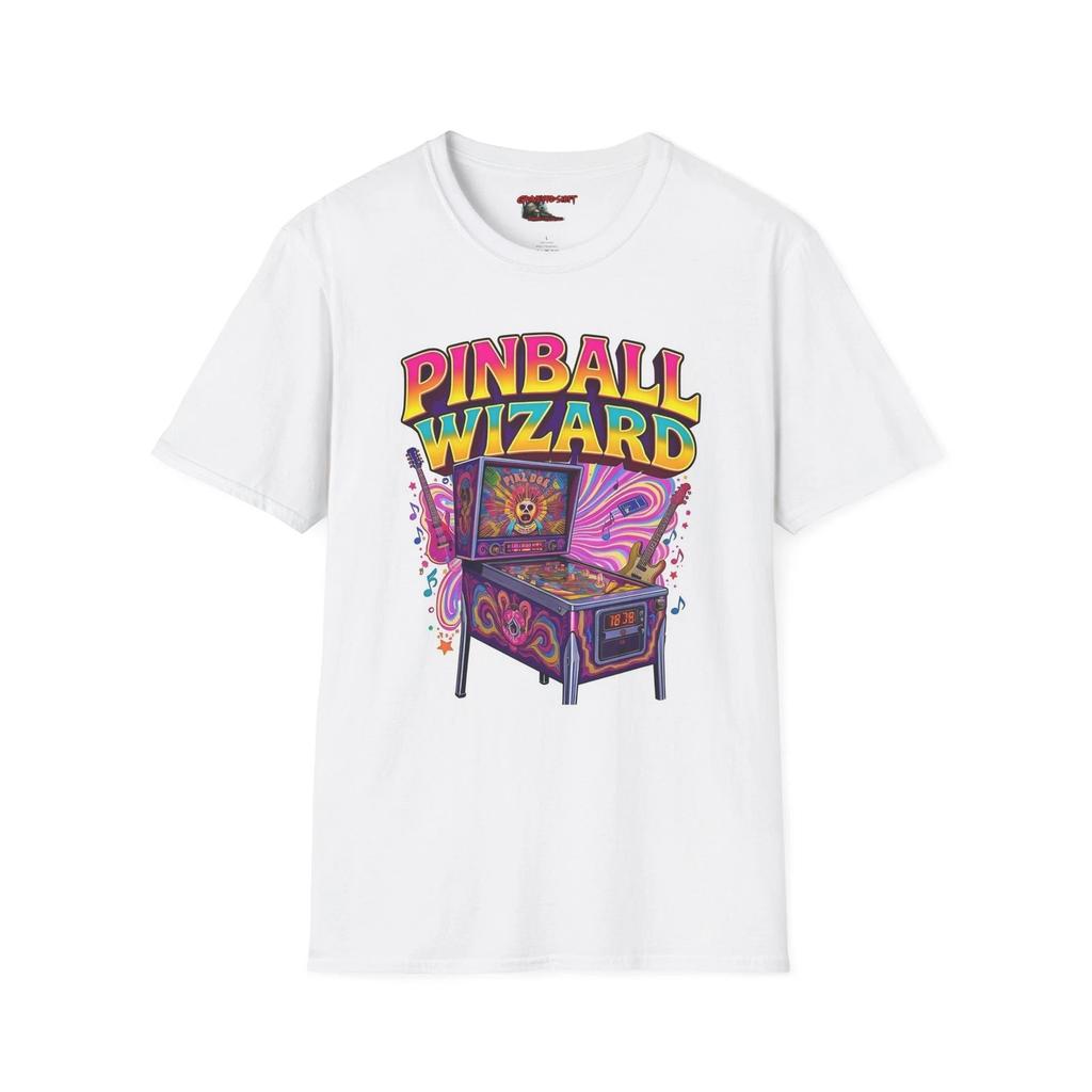 Pinball Wizard Unisex Softstyle T-Shirt, Retro Arcade Tee