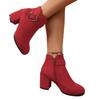 New autumn and winter thick heel medium tube Martin boots  boots large size fashion  shoes love buckle fashion boots