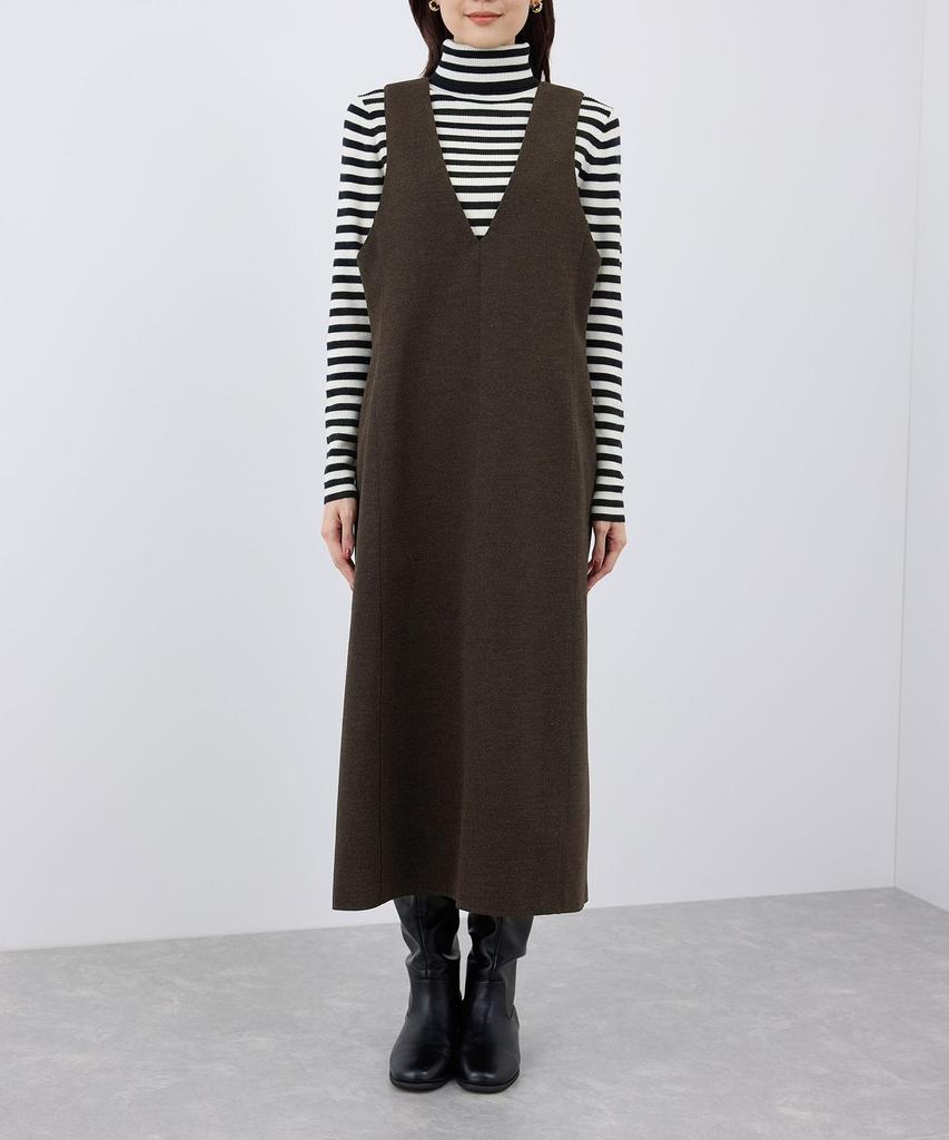 Rope Picnic Jersey Melton Dress and Dark Brown Size 36 Women's 2-Way (Front Back) GDE54100, (Main Color) (20),