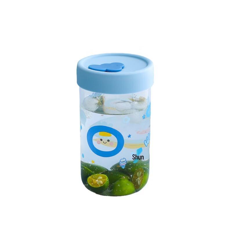 Shangqi Cute Cartoon Glass Straw Cup