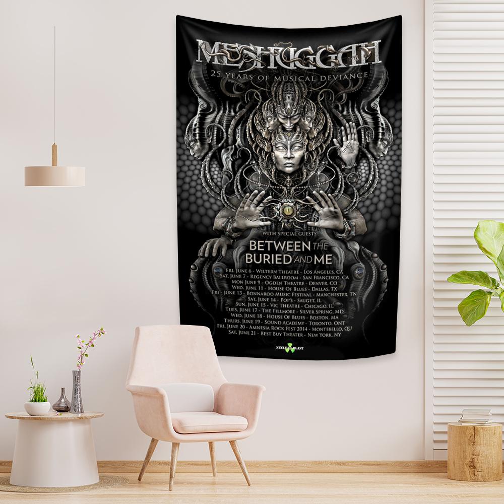 

Шведская метал-группа Гобелен Meshuggahs Prints Домашний декор Настенное покрытие Ткань Фон для общежития Концертный баннер 29x37in