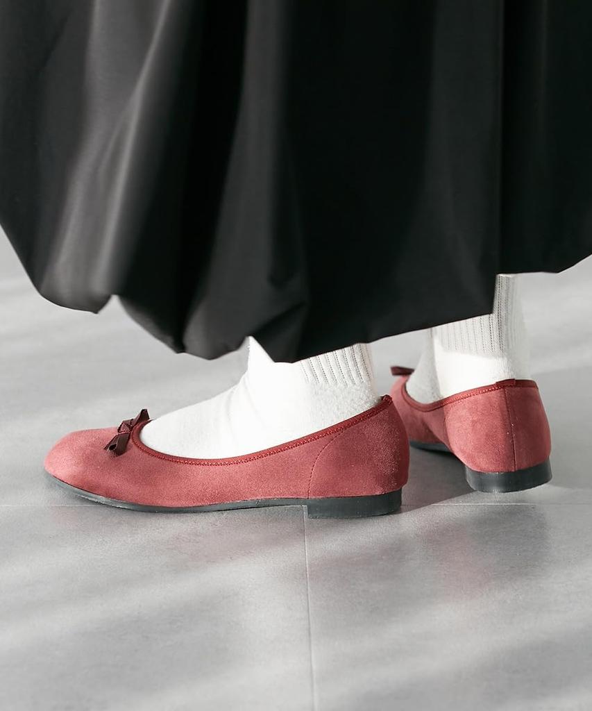 Nissen Wide Ballet Made In Size Women's Flats, Japan, Water-Repellent (4E Width), Black, 24.0cm/4E