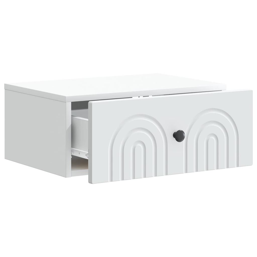 Wall Mounted Nightstand Set 2 pcs White 49 x 34.5 x 20 cm
