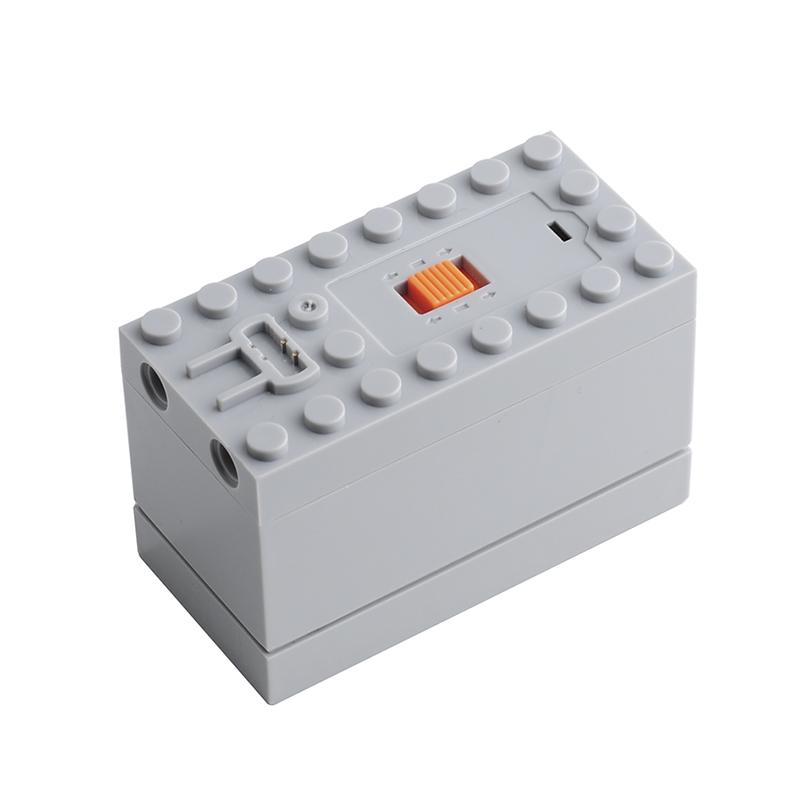 MOC Rechargeable Battery Box with Multi-Function Speed Controller for AA/AAA/Lithium - Compatible with Technical Building Blocks