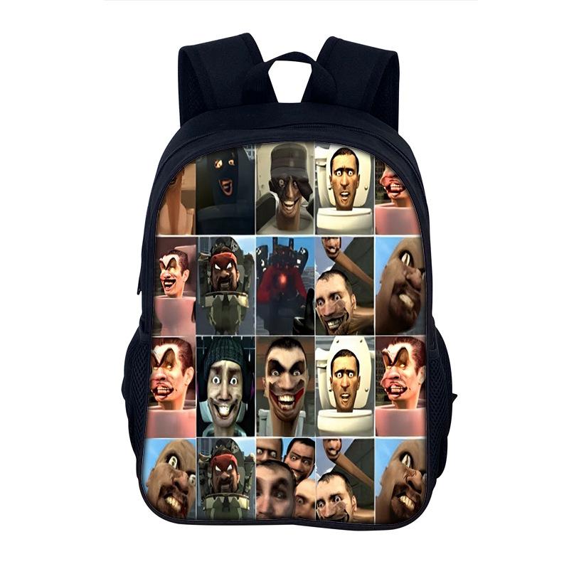 3D-Druck Skibidi Toilette Schulrucksack Tasche Schultasche Rucksack Mochila Studenten-Rucksacktasche für Jungen Mädchen Bestes Geschenk