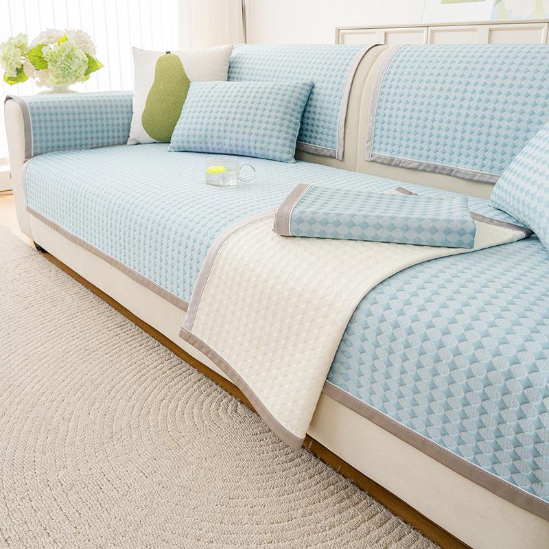 Sofa Cushion Summer Mat Seat Cushion Non-Slip Cool Cushion New Cover Cloth Towel Leather Summer High-End Cushion