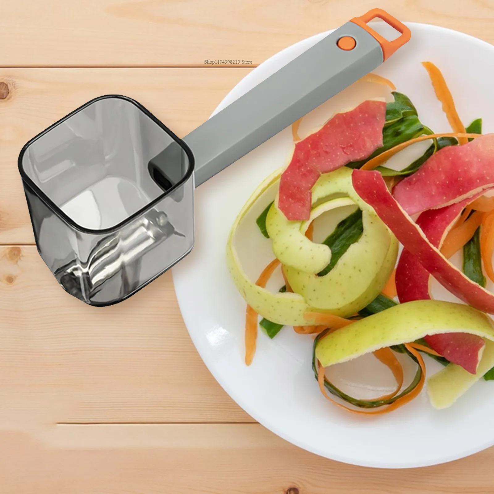 

Кухонные гаджеты интернет-знаменитостей из нержавеющей стали односторонняя овощечистка для овощей и фруктов с длинной ручкой креативная овощечистка с контейнером для хранения