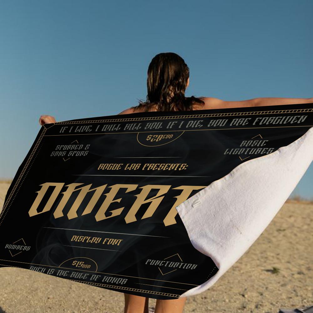 Rapper O-Omerta Mikrofiber Strandhåndklæde Absorberende Hurtigttørrende Blødt Yoga Svømning Resort Bjergbestigning Håndklæde