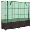 VidaXL Jardinière surélevée avec housse aspect rotin 160x40x153 cm, jardinière surélevée de jardin, bac à fleurs surélevé, 4015803