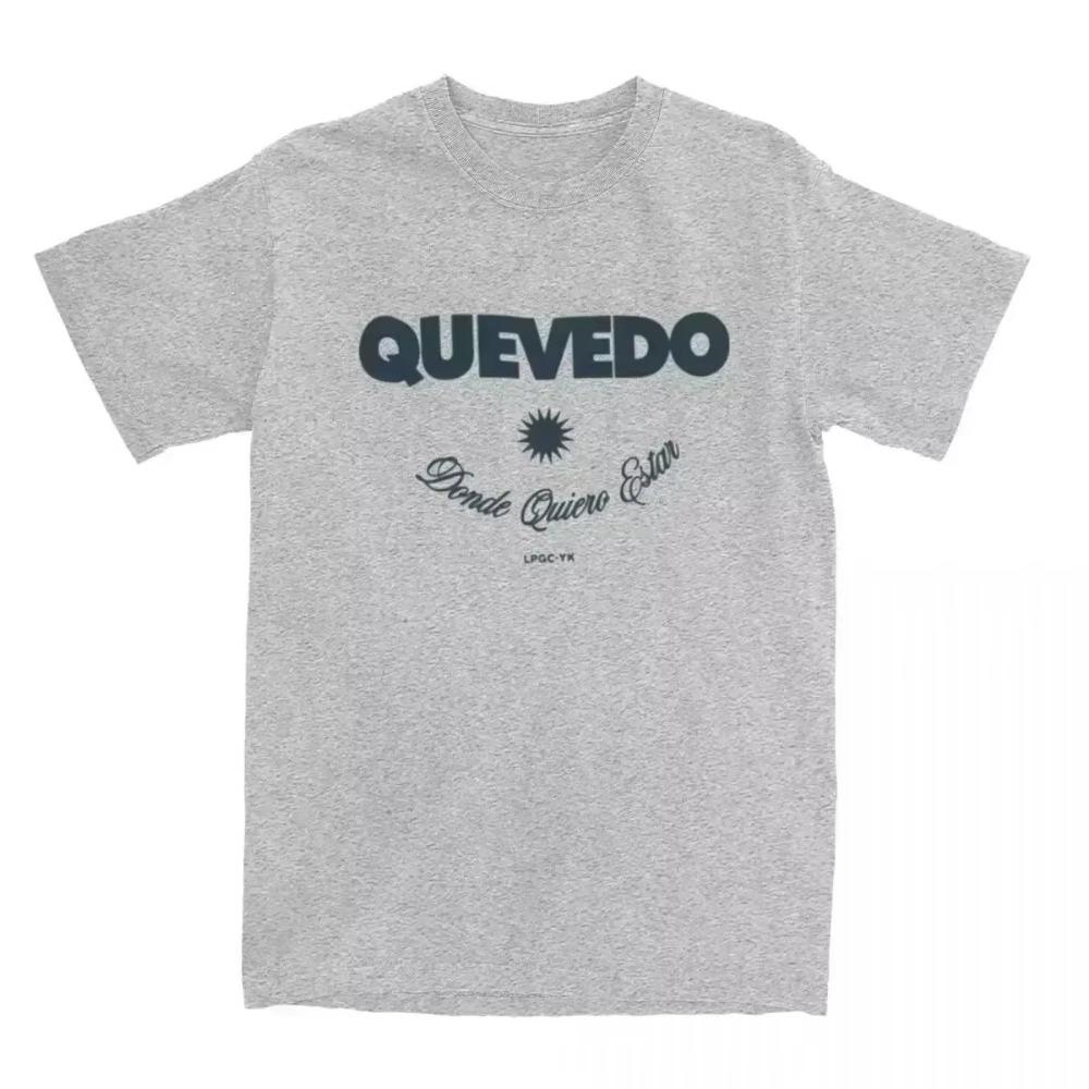 Vintage Quevedo Album T-Shirts for Men Women O Neck 100% Cotton Donde Quiero Estar Short Sleeve Tees Oversized Clothes