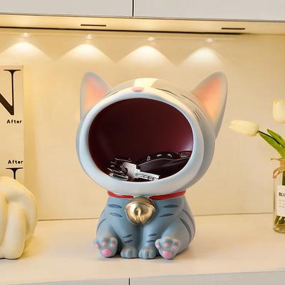 Creative Cat Porch Tabletop Decoration Living Room Cute Key Storage Home Decoration Resin Crafts