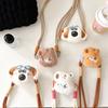 Plush Cartoon Puppy Capybara Mobile Phone Back Clip Women'S Cute Adjustable Retractable Messenger Rope Strap