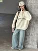 Korean Style Half-Zip Stand Collar Girls' Hoodie - Spring/Autumn Fashion