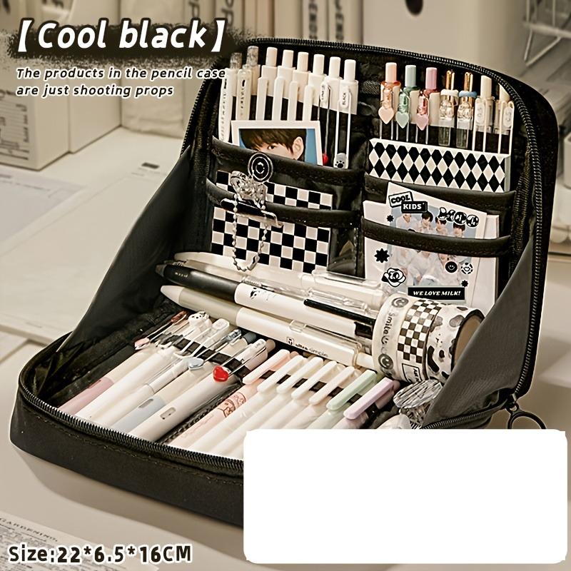 

12-Layer Large Capacity Pencil Case for Girls,Stationery Organizer Box, 90-Degree Wide Opening with Multi-Layer Compartments чёрный