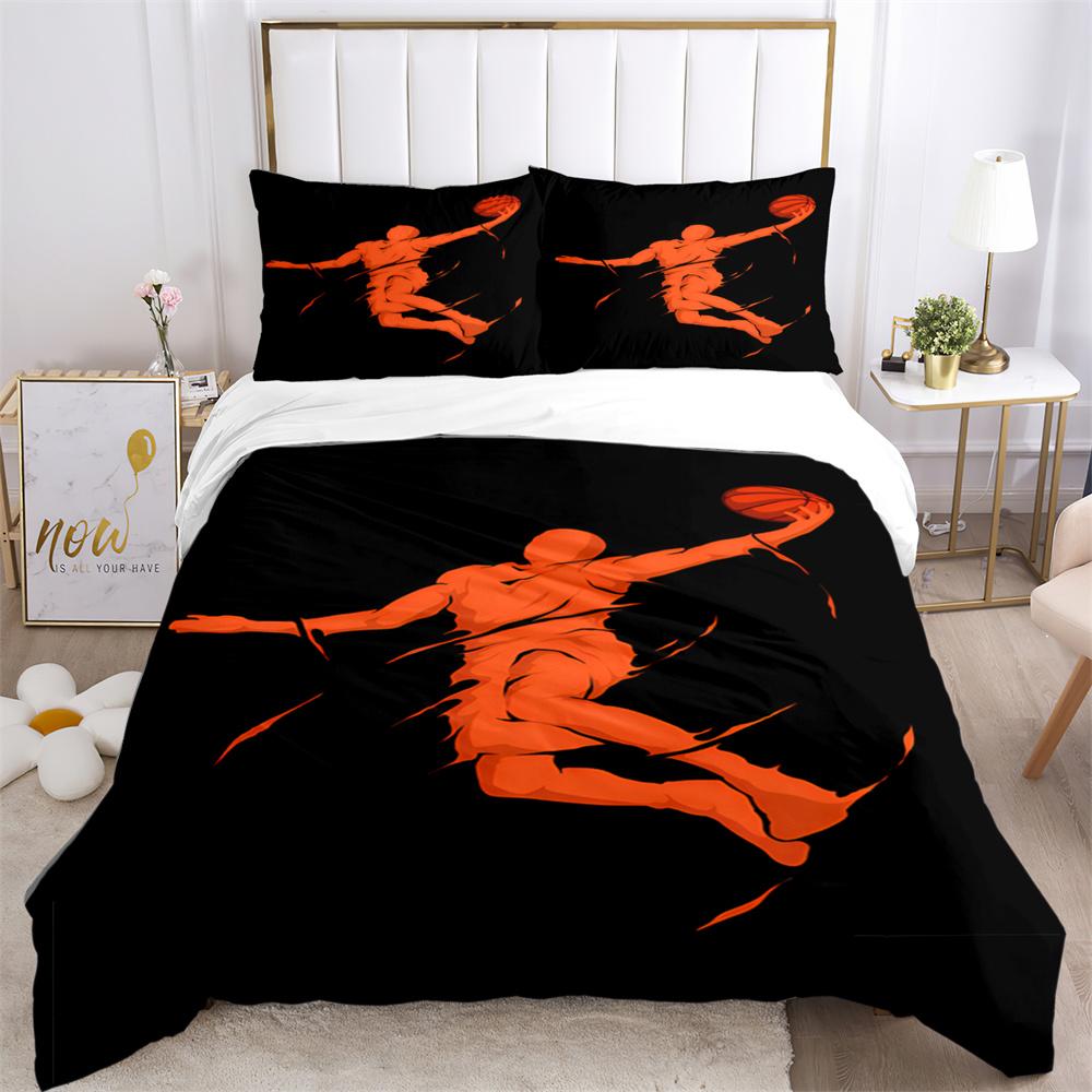 

Basketball Print Three Piece Bedding Set Fashion Article Children or Adults for Beds Quilt Covers PillowcasesThree-piece bed set EU single(135x200cm)