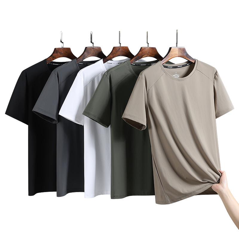 Men's Quick-Dry Ice Silk Short Sleeve Tee - Lightweight, Loose Fit, Plus Size Casual Sportswear