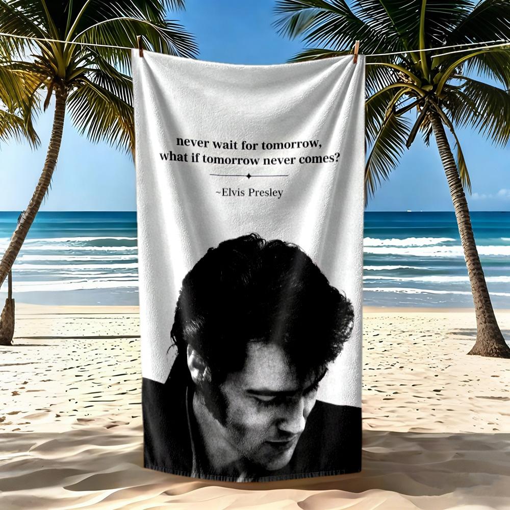 Elvis Beach Towel Super Soft Microfiber Quickdry Fabric Comfortable Lightweight Perfect For Traveling Yoga Camping And Swimming