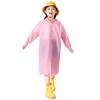 Children's Transparent Long Rain Poncho with Backpack Cover - Thickened and Storm-Proof for School Use