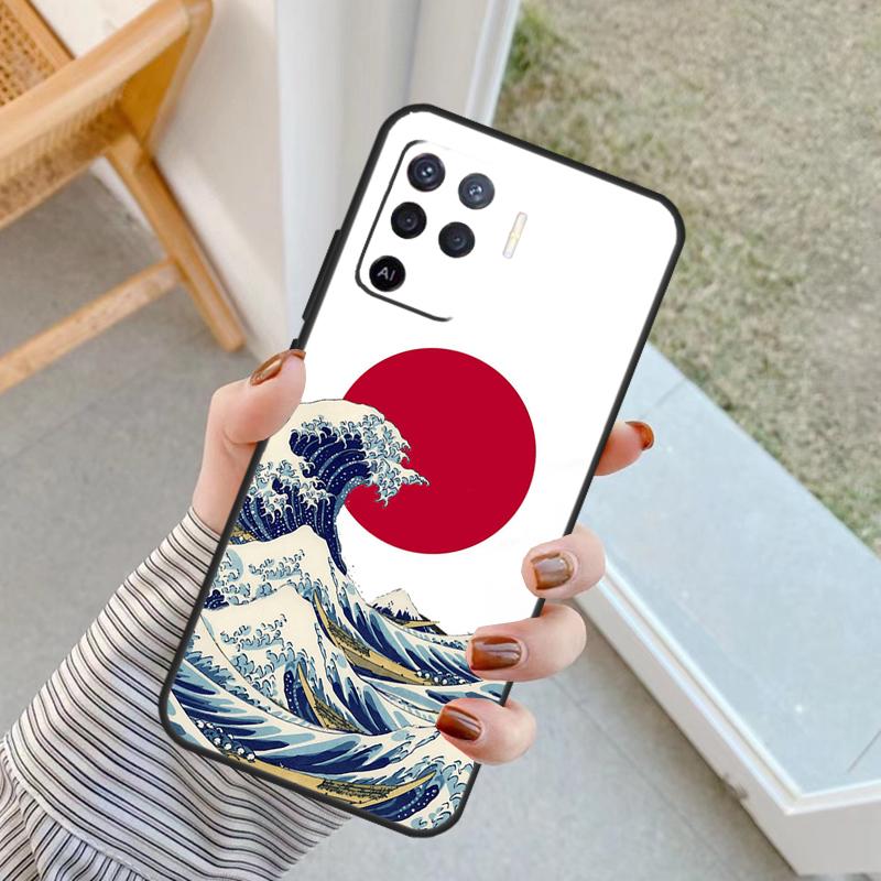 Japanese Wave Anime Dragon Case For Oppo A18 A78 A98 A38 A58 A60 A80 A40 A96 A76 A16 A94 A74 A54 A15 A17 A57 A77 A5 Pro