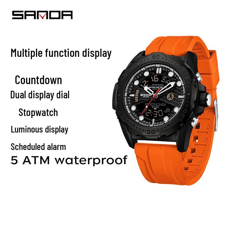 Sanda Multifunctional Waterproof Luminous Men s Sports Watch