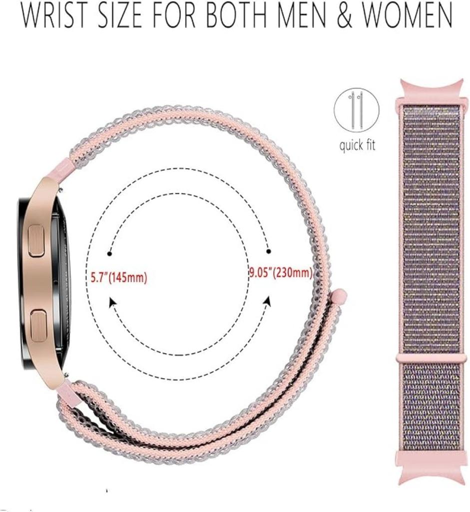 Nylon Loop Band for Samsung Galaxy Watch 7/FE/6 5 4 44mm 40mm Original Wristband for Watch 6 Classic 47mm 43mm/5 Pro 45mm Strap