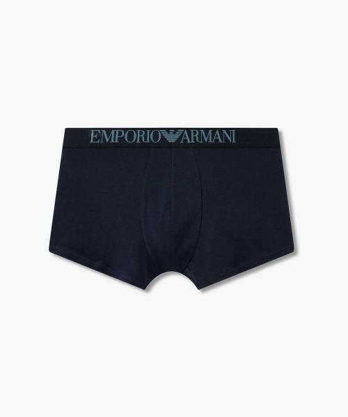 

[Emporio Armani Underwear] Мужские хлопковые боксеры с фактурной резинкой 0816112157 [Отправка из Кореи] 100% Оригинал Blue - S
