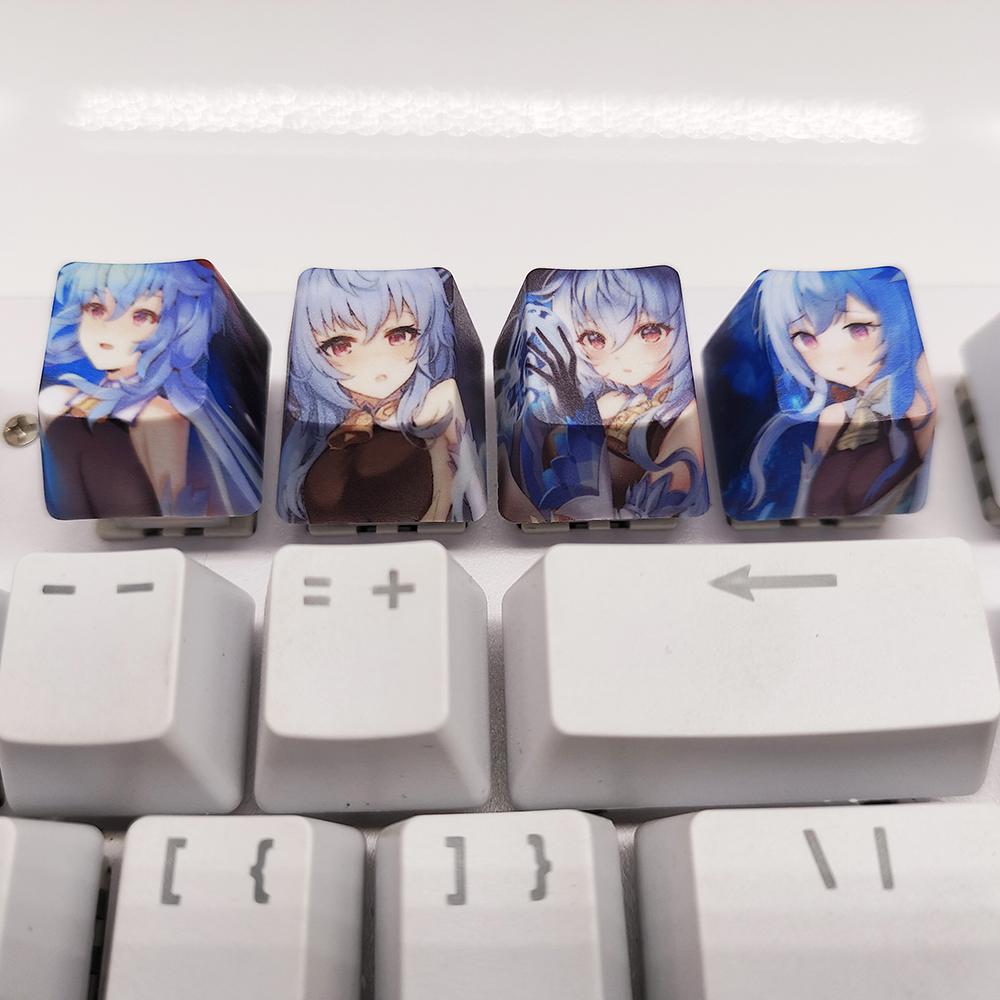 4Keys/Set R4 Keycap Hot Sublimate Key Cap Pbt Anime Cartoon Cute Custom Mechanical Keyboard Cap Decorative  Accessories