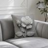 1pc Throw Pillow Cover, Gray Rose Pattern Short Plush Pillowcase, INS Style, No Insert Included, Suitable for Sofa Cushion, Seat Cushion
