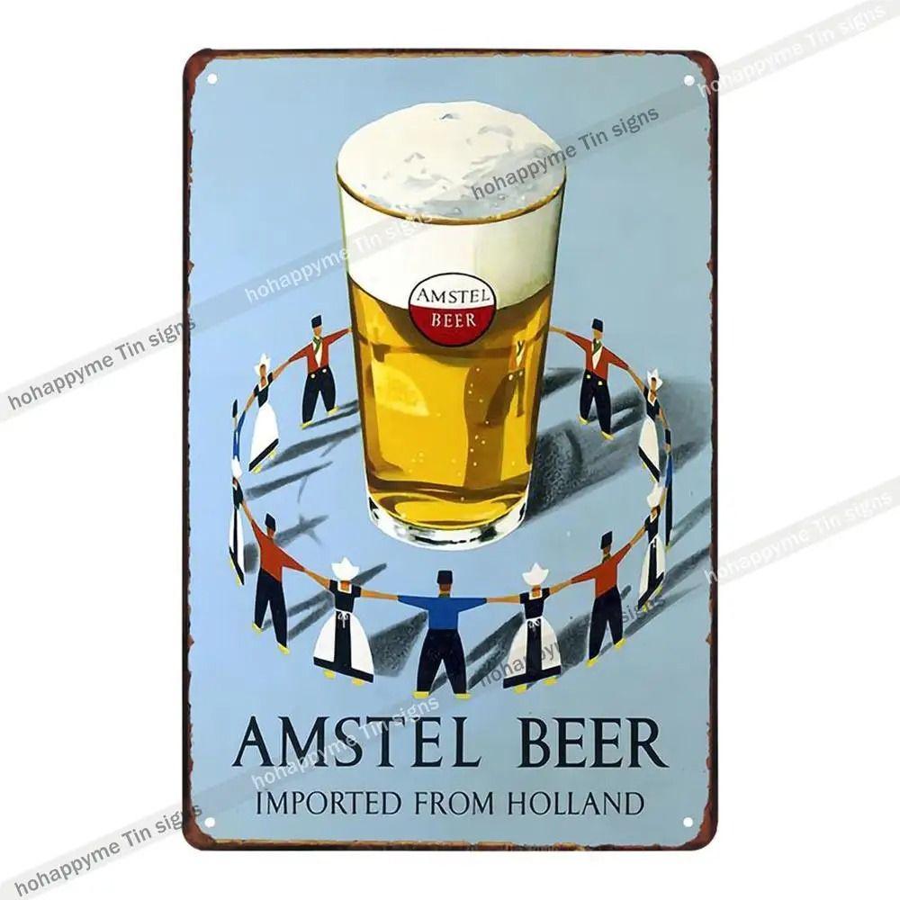 Vintage Beer Metal Tin Sign Rectangular Iron Wall Art Home Decor 20x30 Cm