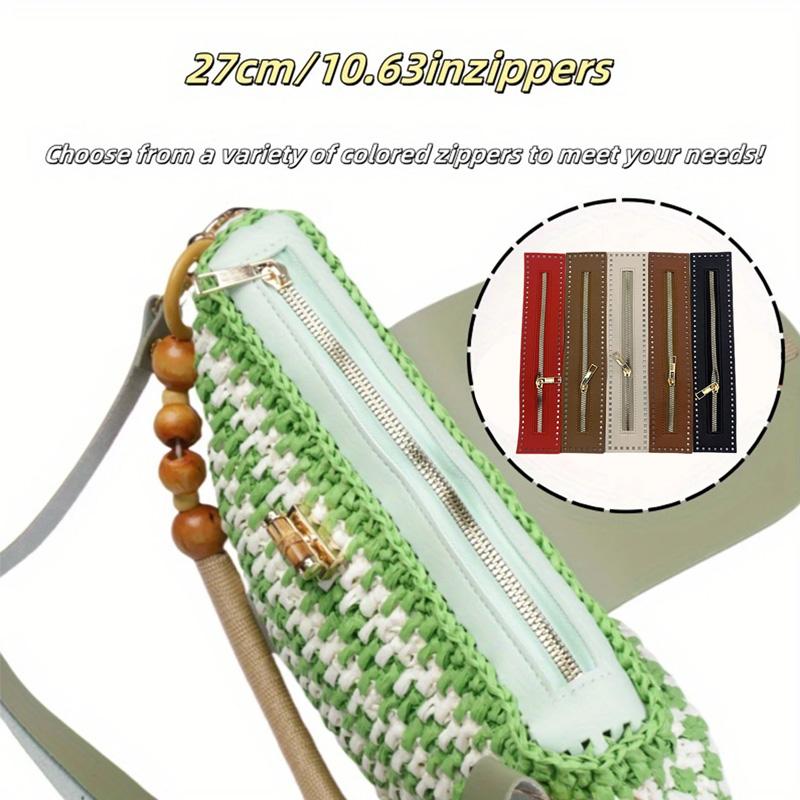 1PC PU 27cm Craft Supplies High Quality Double Sided for DIY Bags Leather Zipper Solid Zipper Sewing Accessories