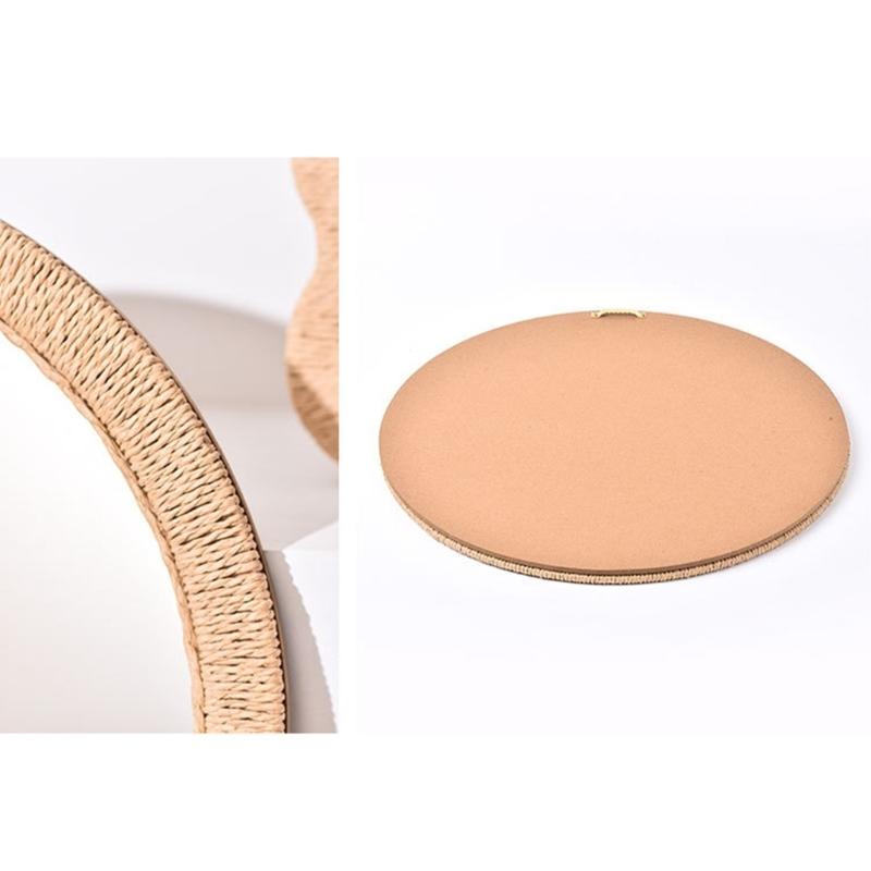 Bathroom Mirror for Wall Round Handmade Woven Frame Vanity Mirror Decorative Mirror for Bedroom,Living Room,Entryway