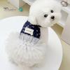 White Tutu Dog Dress Dress, Floral Sleeveless Princess Style Lightweight Pet Outfit Summer for Small Dogs Teddy Bichon Frise Skirt