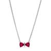 Original Copper Necklace Colorful Red Heart Bow Tie Pendant Fashion Necklace Charm Classic Diy Gift