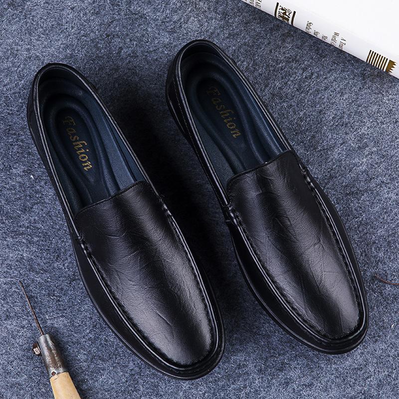 Fashion Fashion Style Male Casual Shoes Comfortable Loafers Luxury Genuine Leather Men's Driving Shoes Business Moccasins Slip on Flats