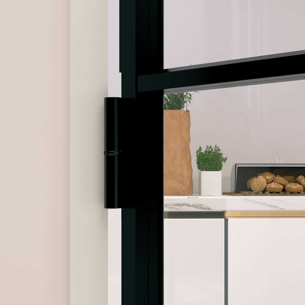 Vidaxl Interior Door, Black, 93X201.5 Cm, Glass and Aluminum