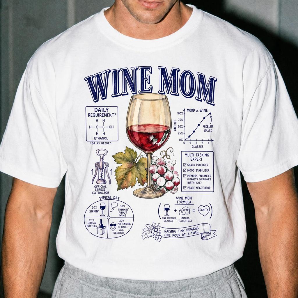 Funny Wine Mom Shirt - Retro Drinks & Brewing Gift - Sarcastic Wine Mom Clothing