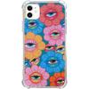 Trippy Psychedelic Flowers Phone Case for iPhone 11, Indie Hippie Colorful Eyes Flower Cover for Teens Women Men, Soft TPU Shockproof Case for iPhone