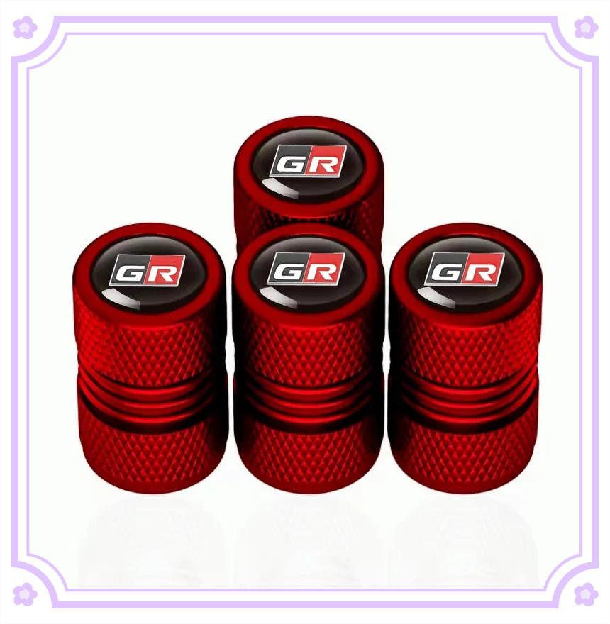 New 4Pcs Car GR Sport Wheel Tire Stem Air Valve Caps For Toyota Gazoo Racing GR86 Mirai Prado Avensis Plugs Auto Accessories ER3