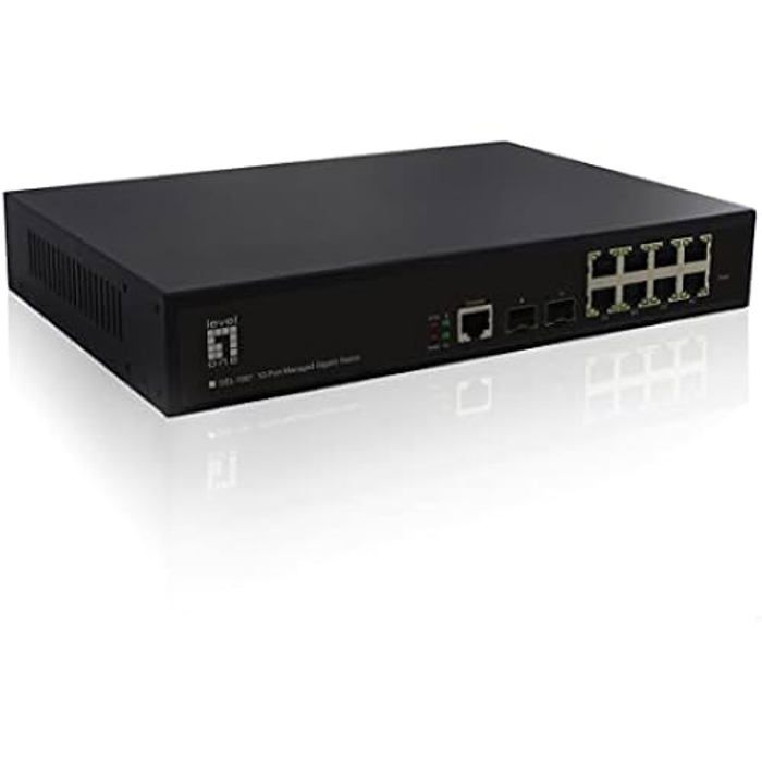 Switch réseau - LEVELONE - GEL-1061 - 8 ports Ethernet Gigabit - 2 emplacements SFP - Protection 6KV