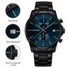 PINDOWS Stainless Chronograph Quartz Watch with Automatic Date Function Men's Watch, Fashionable, Minimalist, Business, Durable, Steel, Waterproof,