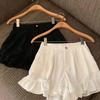 Summer Ruffle Shorts - High Waist Slim Fit, Wide-Leg Design for Plus Size Women