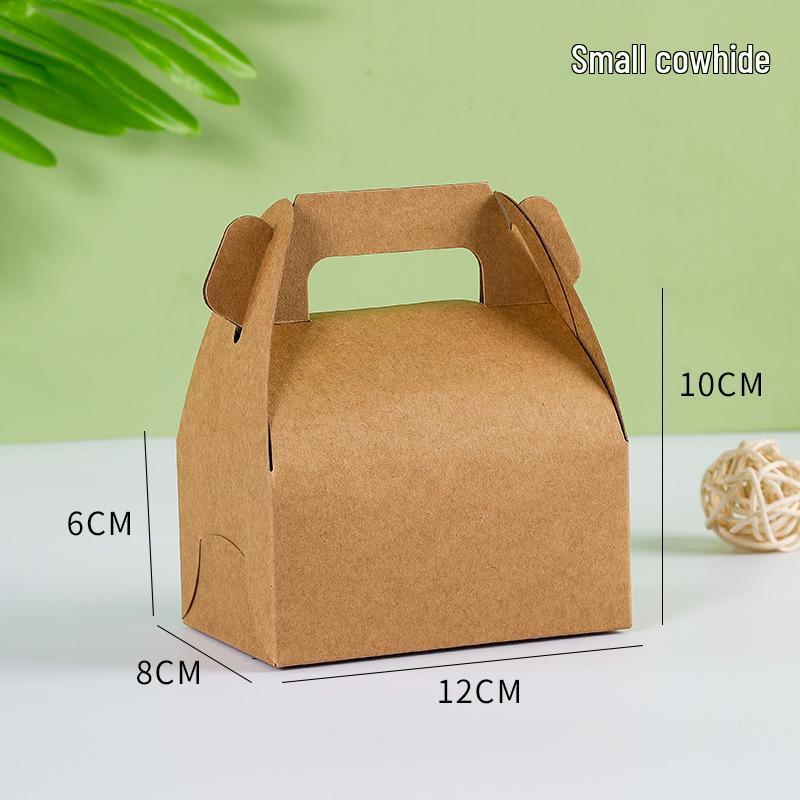 Kraft Paper Pastry Gift Box: Handheld Takeout Container for Cookies & Desserts