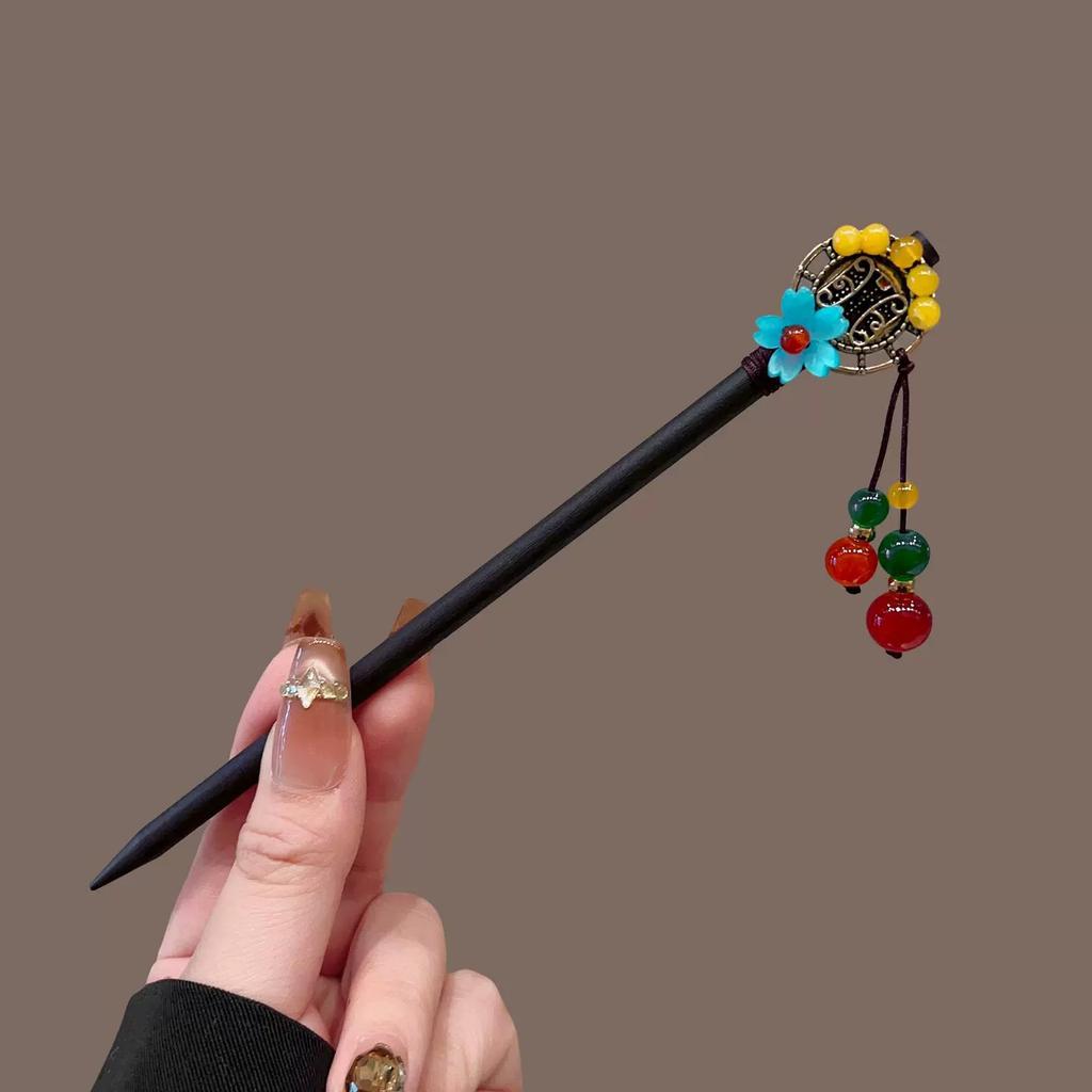 Antique Wooden Hairpin Women's Elegant Hair Stick New Chinese Simple Cheongsam Hairpin Headwear Jewelry Hair Accessories