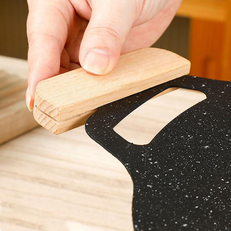 2Pcs Solid Wood Pan Insulated Handles Anti Scald Portable Bbq Plate Handle For Cookware Sauce Pan Sauteing Grilling Pan