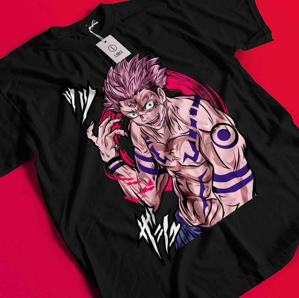 

Sukuna Shirt Gojo Satoru T-Shirt Jujutsu Kaisen Tshirt Toji Tee Itadori Mahoraga BB525 XL
