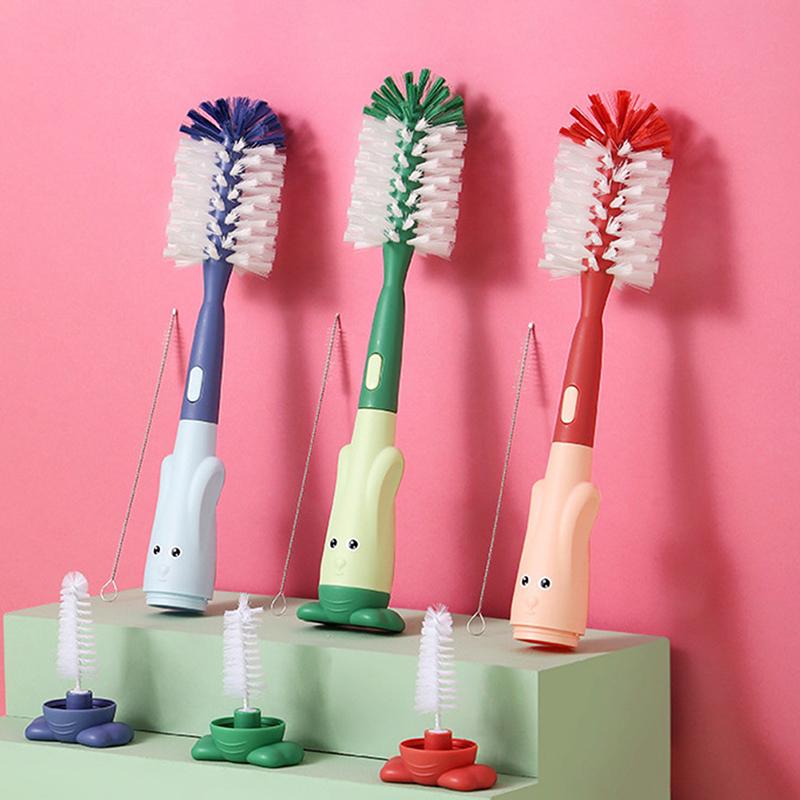 3Pcs/Set Pacifier Bottle Brush Set Baby Silicone Cup Bottle